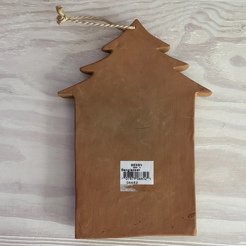 Hand sculpted 8”‎ Terra Cotta Nativity Scene Plaque Ornament